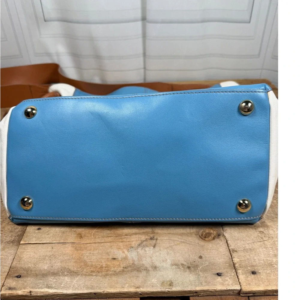 Vittoria Napoli Italian Leather Color-Block Hobo Bag